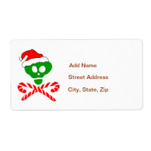 Christmas Skull Crossbones Labels