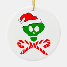 Christmas Skull Crossbones Ornament