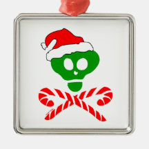 Christmas Skull Crossbones Christmas Tree Ornaments