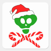 Christmas Skull Crossbones Stickers