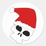 Christmas Skull Round Stickers