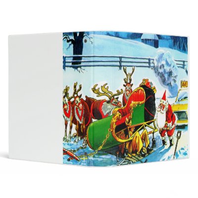 Christmas sleigh and reindeer vinyl binders by ANGELHELEN
