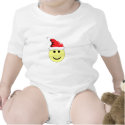 Christmas Smiley With A Santa Hat t-shirts
