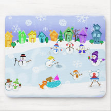 Christmas Snow Day Mousepad
