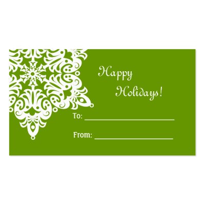 Christmas Snowflake Gift Tag Business Card Templates by coolbusinesscards