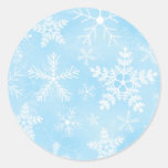 Christmas Snowflake Pattern Round Stickers