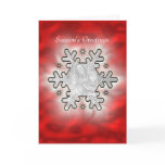 Christmas Snowflake Red (photo frame) Card