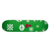 Christmas snowflakes cardinal skate decks