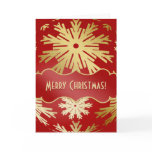 Christmas Snowflakes Red Gold card