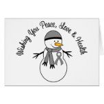 Christmas Snowman Brain Cancer Ribbon Card