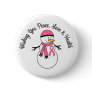 Christmas Snowman Breast Cancer Ribbon Buttons