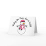 Christmas Snowman Breast Cancer Ribbon Greeting Card