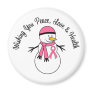 Christmas Snowman Breast Cancer Ribbon Magnets