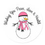 Christmas Snowman Breast Cancer Ribbon Sticker