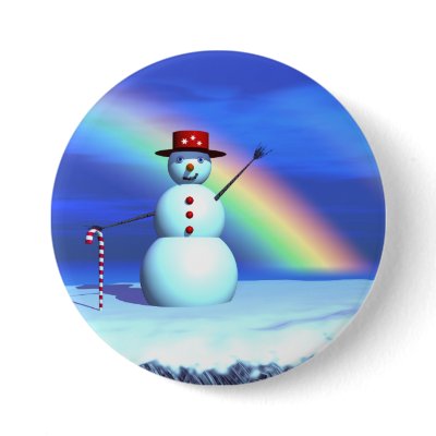 Christmas Snowman Pinback Button by Peerdrops