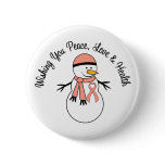 Christmas Snowman Endometrial Cancer Ribbon Pins