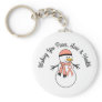 Christmas Snowman Endometrial Cancer Ribbon Key Chain