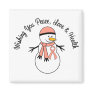 Christmas Snowman Endometrial Cancer Ribbon Fridge Magnets