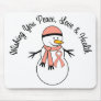 Christmas Snowman Endometrial Cancer Ribbon Mousepads