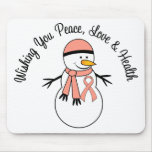 Christmas Snowman Endometrial Cancer Ribbon Mousepad