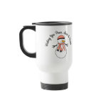 Christmas Snowman Endometrial Cancer Ribbon Coffee Mugs