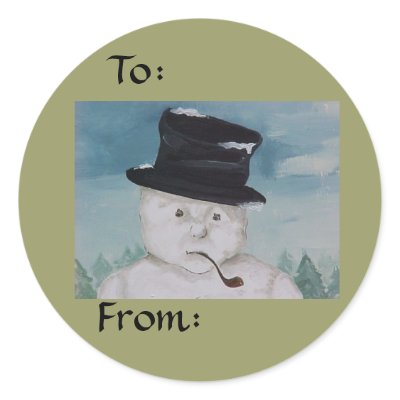 Christmas Snowman Gift Sticker by Lesleysloft