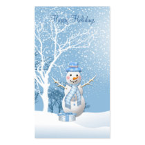 Christmas Snowman gift tag Business Card.