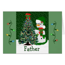Christmas Snowman Greeting Card
