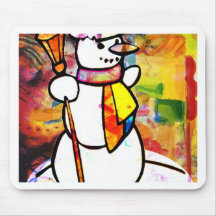 CHRISTMAS SNOWMAN MOUSE PADS