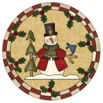 Christmas Snowman Ornament Photo Cutout