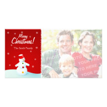 Christmas Snowman photo card