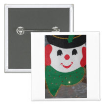 Christmas Snowman Pinback Button