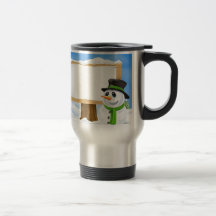 Christmas Snowman Sign Coffee Mugs