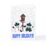 Christmas Snowmen with Cowboy Hats Greeting Card