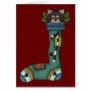 Christmas Sock Cat Greeting Card