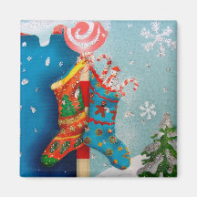 Christmas Socks Refrigerator Magnets