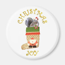 Christmas Squirrel Magnets