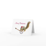 Christmas Squirrel with Banjo Greeting Card
