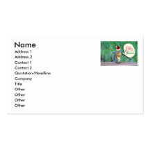 Christmas Squirrel with Evergreen Tree Background Business Card