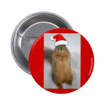 Christmas Squirrels Pinback Buttons