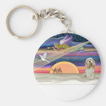 Christmas Star - Cocker Spaniel (buff) Keychains