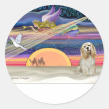 Christmas Star - Cocker Spaniel (buff) Round Stickers