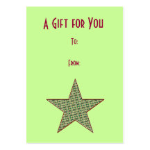 Christmas Star Gift Tags Business Card Template