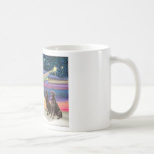 Christmas Star - Labradors (two Chocolate) Mugs