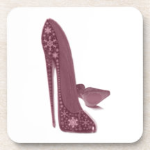 Christmas Stiletto High Heel Shoes Art Drink Coasters