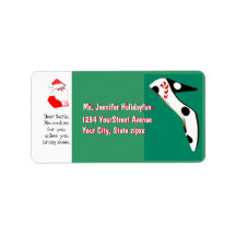 Christmas Stocking High Heel Shoe with Candy Cane Personalized Address Label