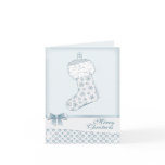 Christmas stocking -icy blue greeting card