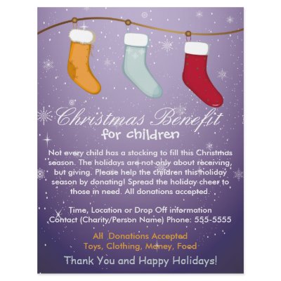 Christmas Stockings Benifit for Children Flyer by ZazzleFlyers
