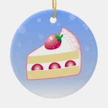 Christmas Strawberry Cake Christmas Tree Ornament