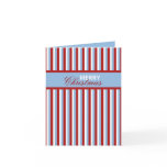 Christmas Stripes blue Christmas Note Card